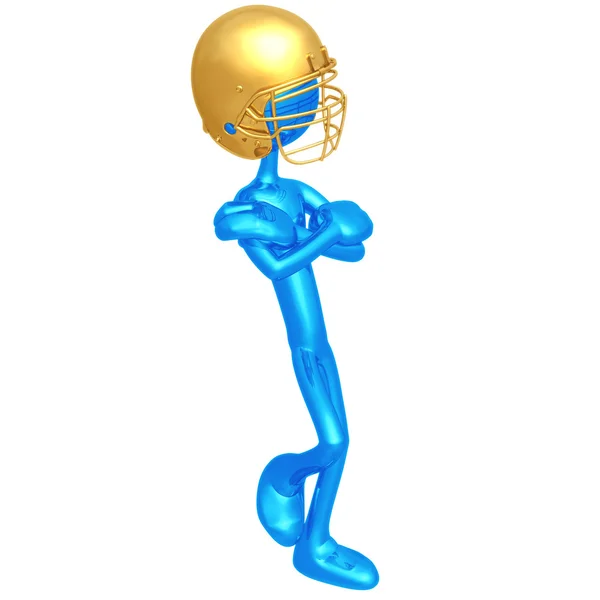 Football Player Leaning — Stock Photo, Image