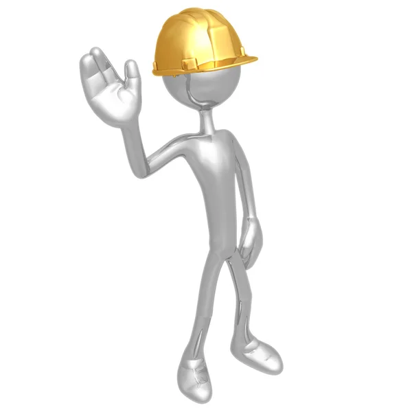 Construction Worker Waving — Stock Photo, Image