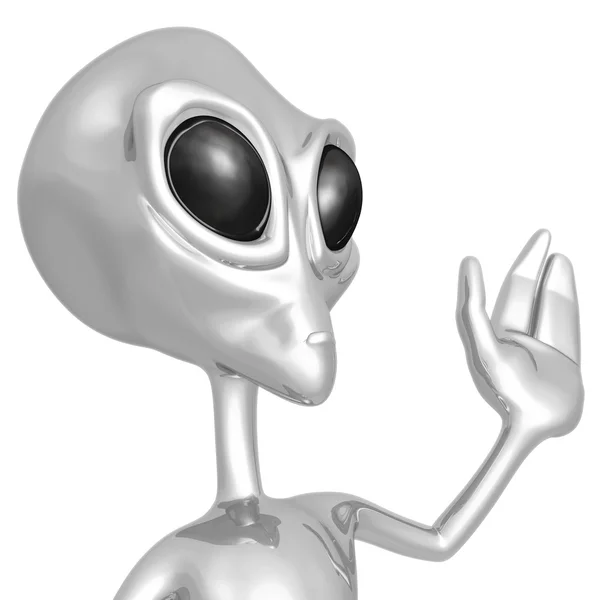 Alien mává — Stock fotografie
