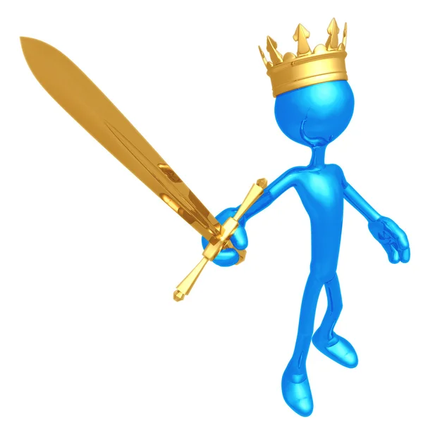 Král s mečem — Stock fotografie
