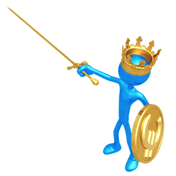 King With Euro Coin Shield — Stock Photo, Image