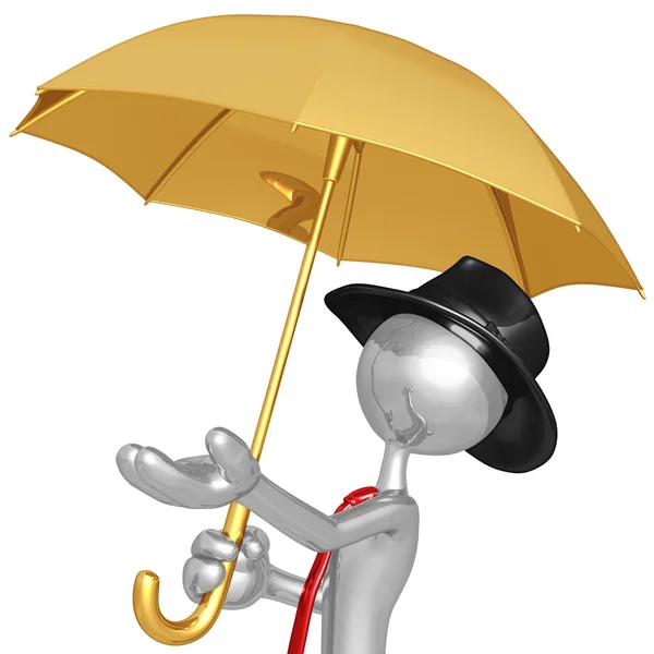 Бізнесмен з парасолькою — стокове фото