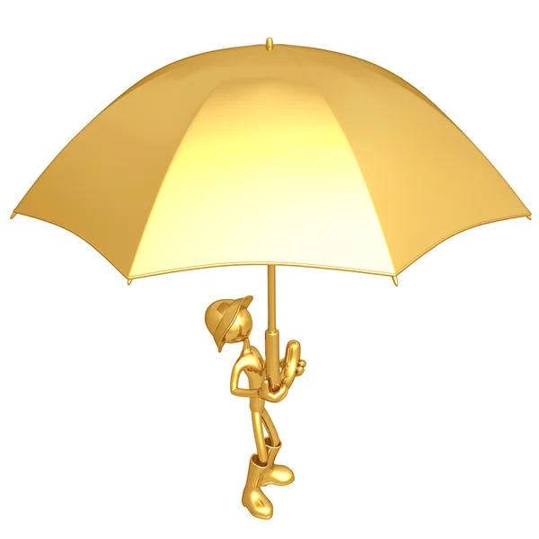 Drží obří deštník — Stock fotografie