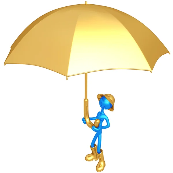Holding Giant Umbrella — Stock Photo, Image