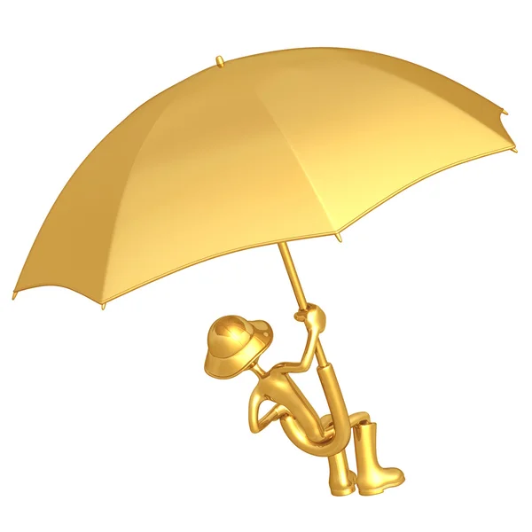 Voando em um guarda-chuva gigante — Fotografia de Stock