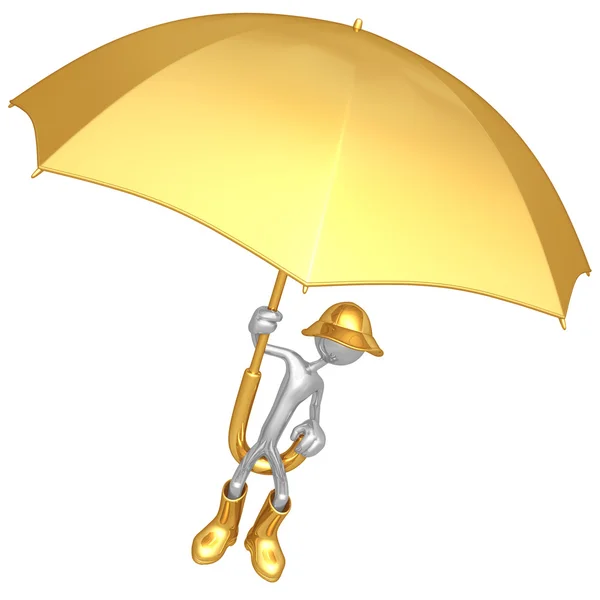 Flying On A Giant Umbrella — Stock Photo, Image