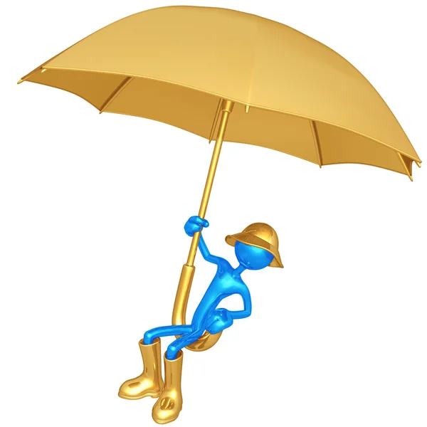 Flying On A Giant Umbrella — Stock Photo, Image