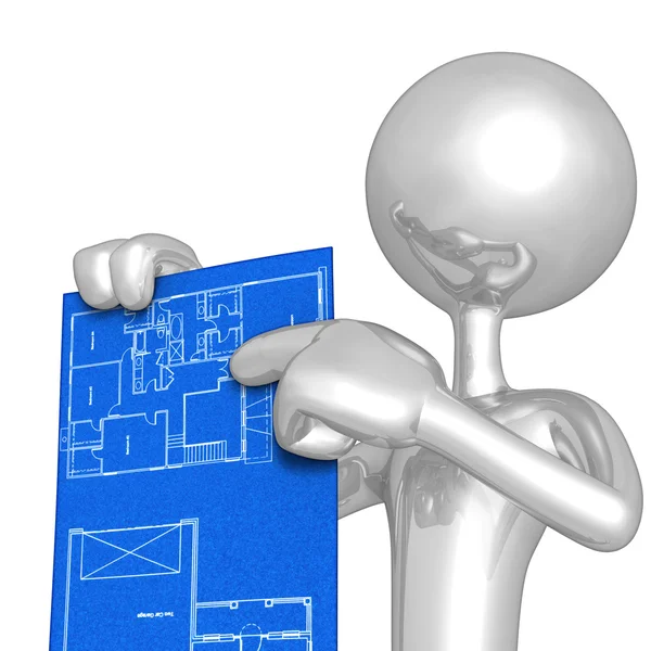 Hålla hemmet konstruktion blueprint — Stockfoto