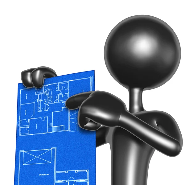 Hålla hemmet konstruktion blueprint — Stockfoto