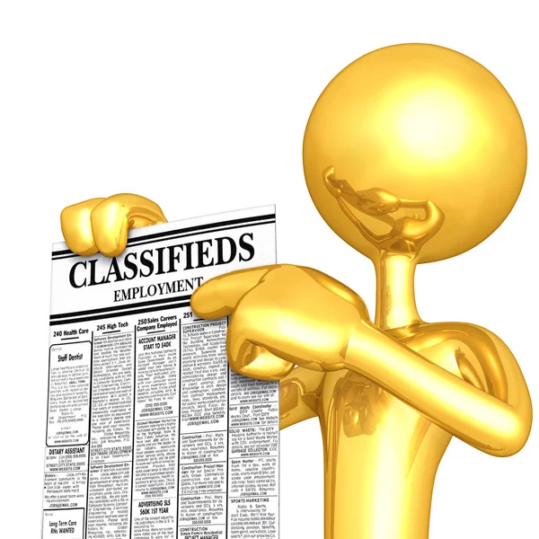 Lezen van werkgelegenheid classifieds — Stockfoto