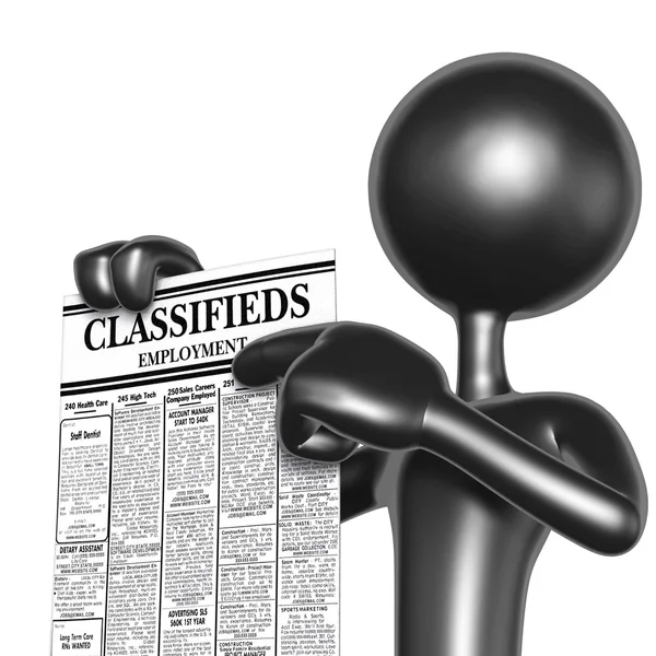 Reading Employment Classifieds — Stock Photo, Image