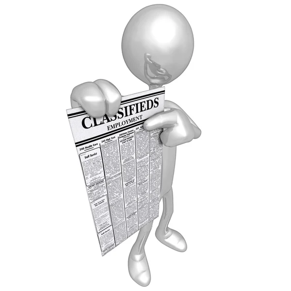 Reading Employment Classifieds — Stock Photo, Image