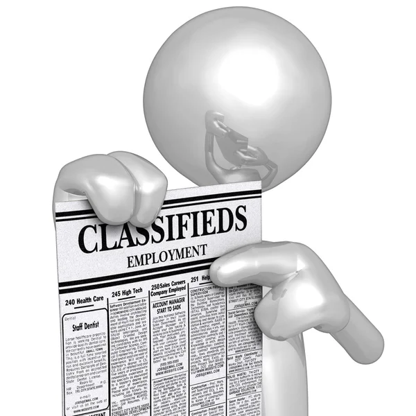 Reading Employment Classifieds — Stock Photo, Image