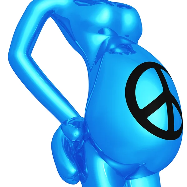 Peace On Pregnant Belly — Stock Photo, Image
