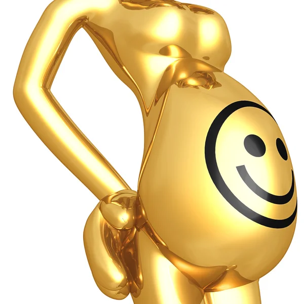 Smiley Face Pregnant Belly — Stock Photo, Image
