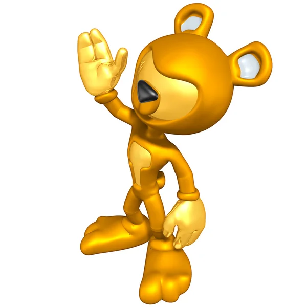 Mini Gold Guy In A Bear Costume — Stock Photo, Image