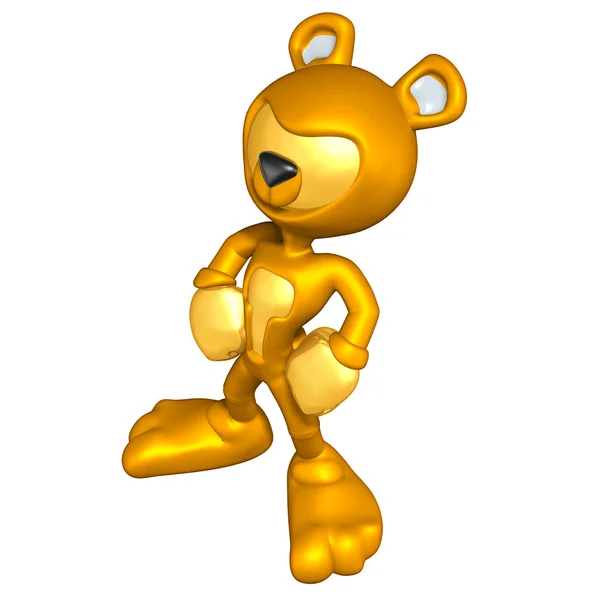 Mini Gold Guy In A Bear Costume — Stock Photo, Image