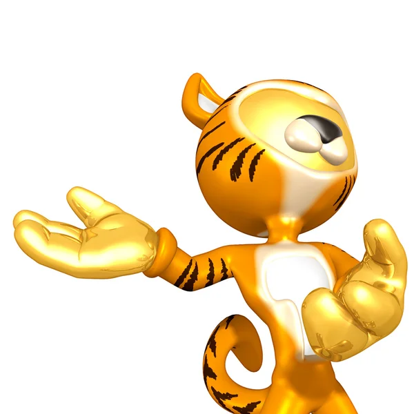 Mini Gold Guy In A Cat Costume — Stock Photo, Image