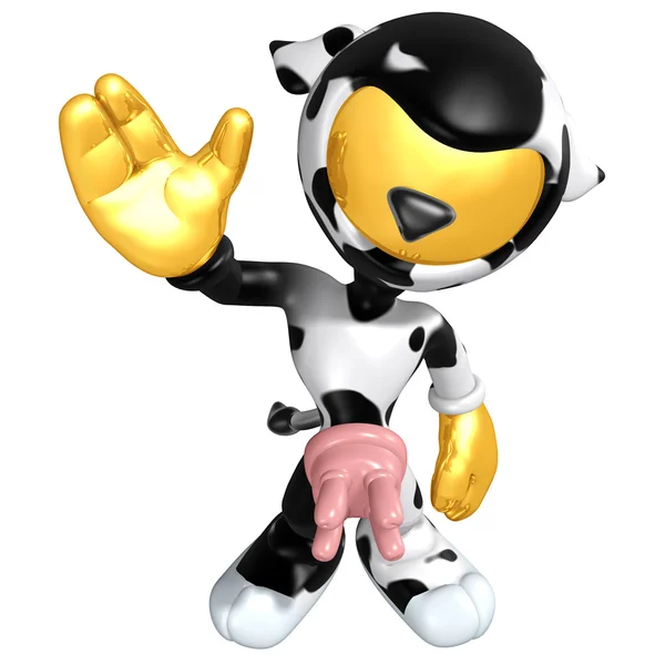 Mini zlatý chlap v kostýmu krávy — Stock fotografie