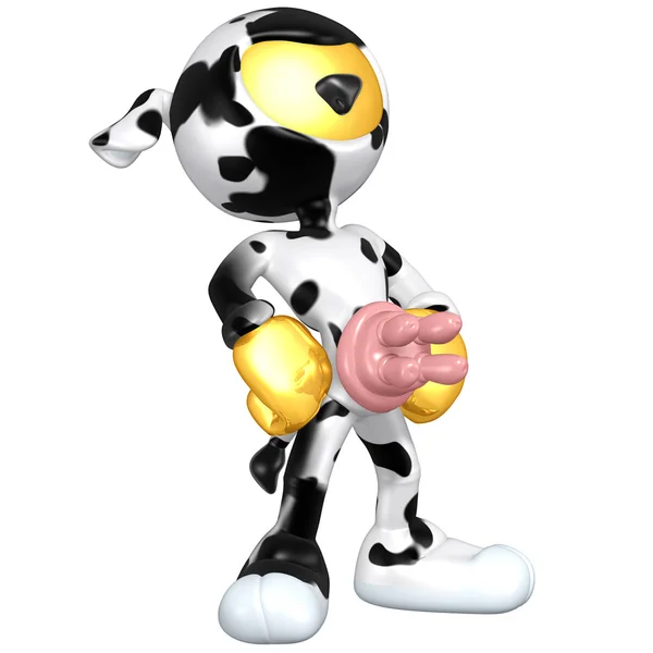 Mini Gold Guy In A Cow Costume — Stock Photo, Image