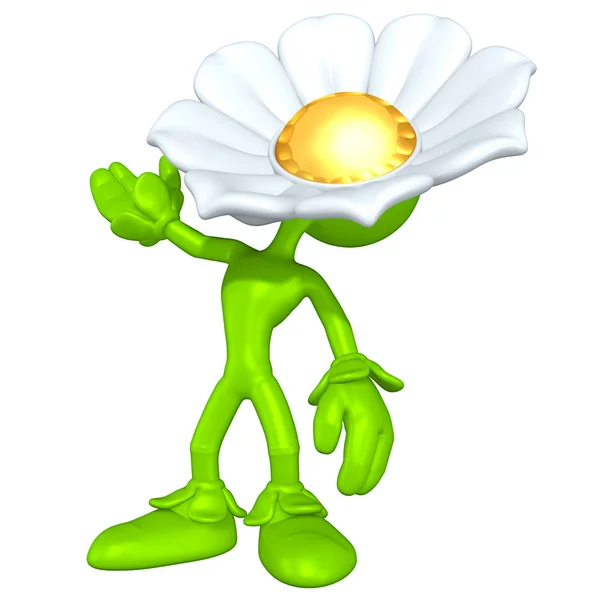 Mini Gold Guy In A Flower Costume — Stock Photo, Image