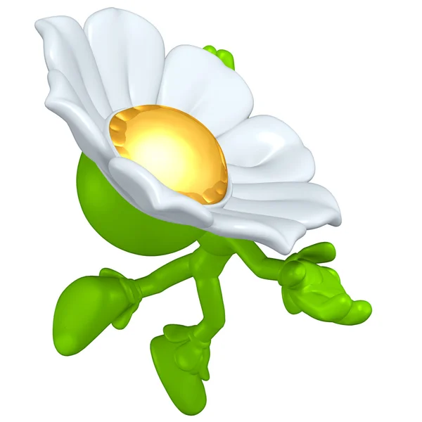 Mini-Goldmann im Blumenkostüm — Stockfoto