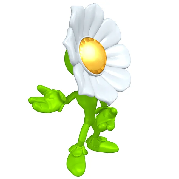 Mini zlatý chlap v kostýmu květ — Stock fotografie