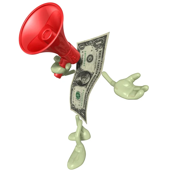 Money With Megaphone — Stock Photo, Image