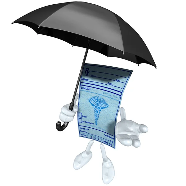 Medical Prescription With Umbrella — Stock Photo, Image