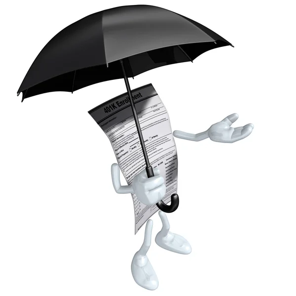 401K Form With Umbrella — Stock Photo, Image