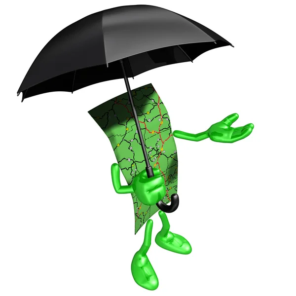 Map With Umbrella — Stock Photo, Image
