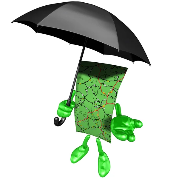 Map With Umbrella — Stock Photo, Image