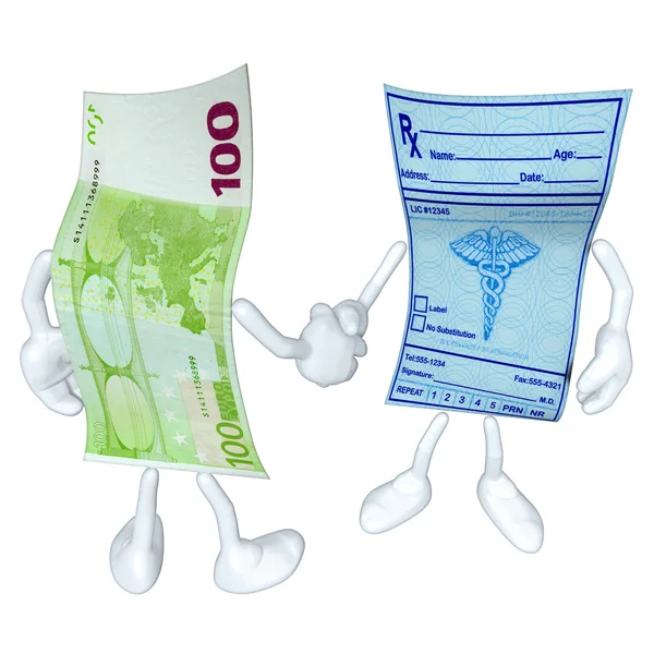 Money Medical Prescription Handshake — Stock Photo, Image