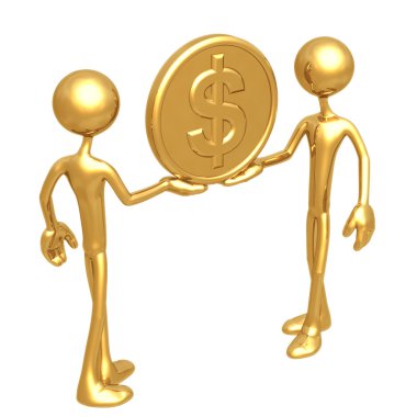 Altın dolar para tutan