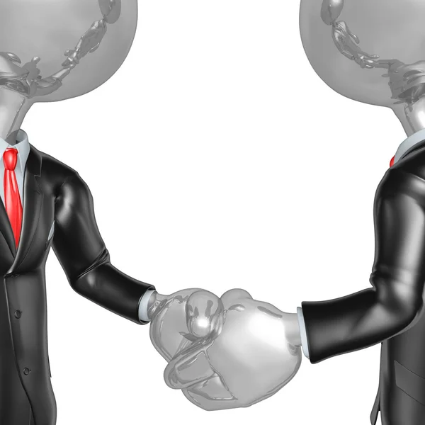3D biznesmenów drżenie rąk — Zdjęcie stockowe