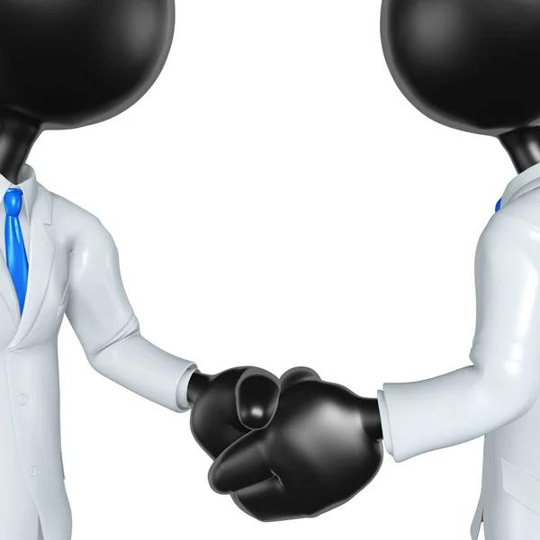 3D biznesmenów drżenie rąk — Zdjęcie stockowe