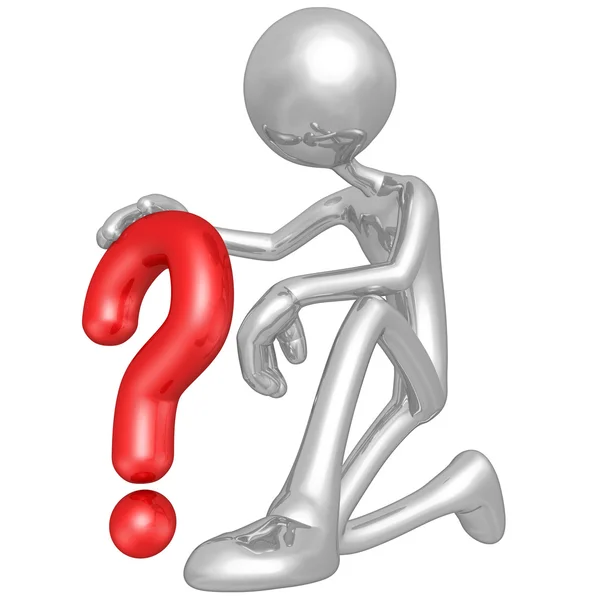 3D Character With Question — Stock Photo, Image