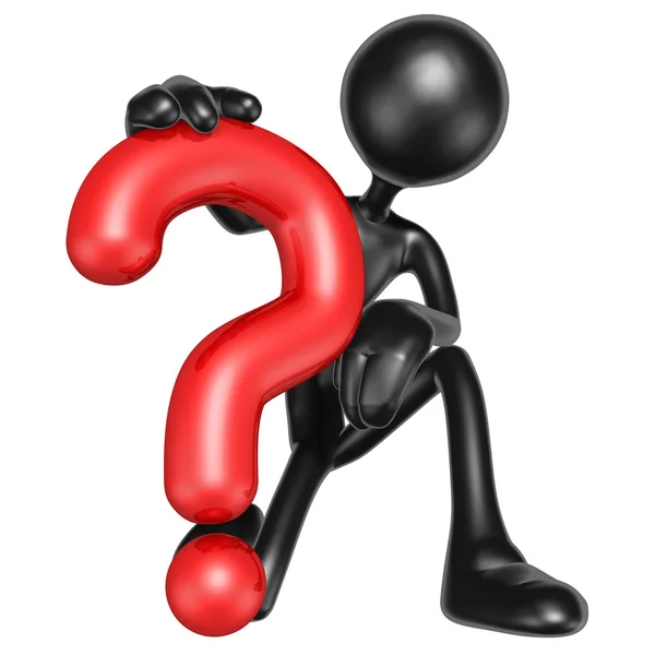 3D Character With Question — Stock Photo, Image