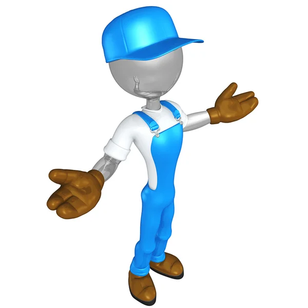 Caráter do trabalhador 3D — Fotografia de Stock