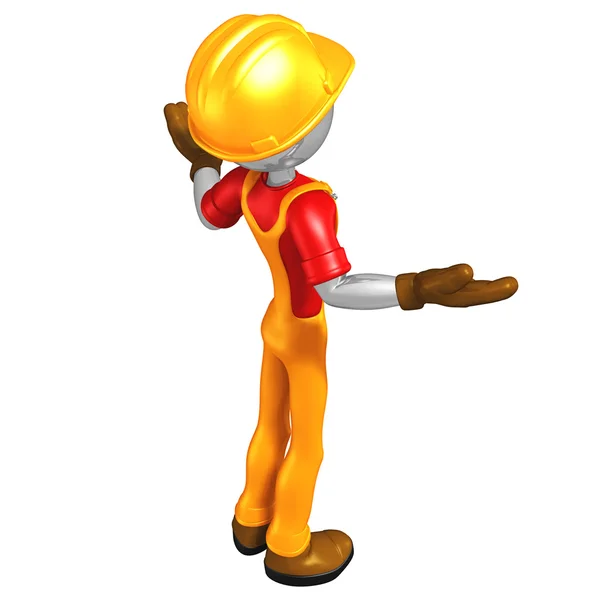 3D inşaat işçisi karakter — Stok fotoğraf