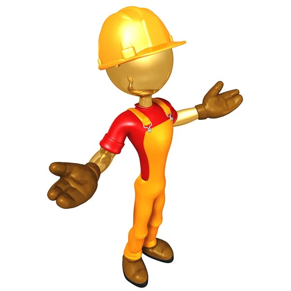 3D Construction Worker Character — Stock Photo, Image