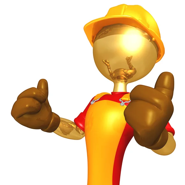 Caráter de trabalhador de construção 3D — Fotografia de Stock