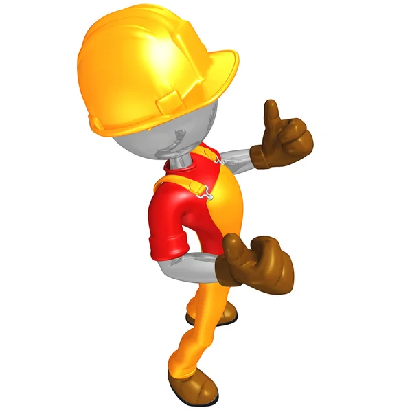 3D postać pracownik budowy — Zdjęcie stockowe