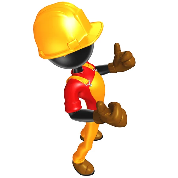 3D Construction Worker Character — Stock Photo, Image