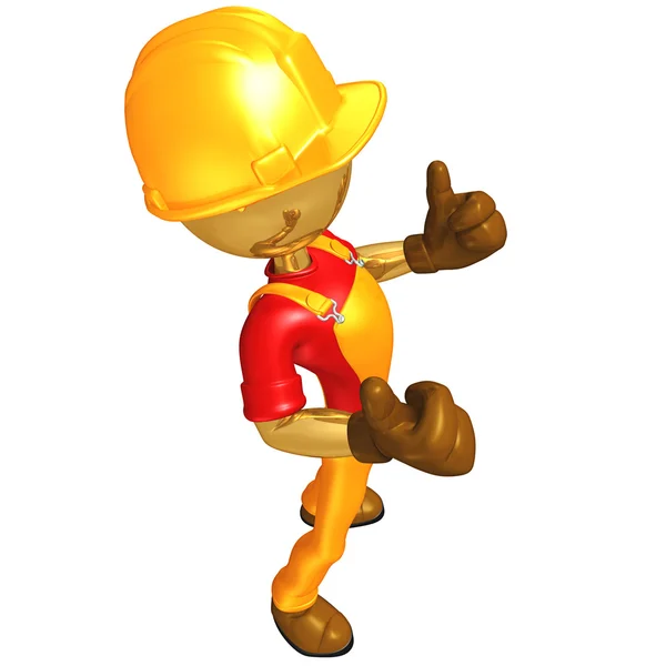 3D Construction Worker Character — Stock Photo, Image