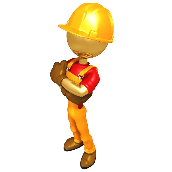 3D inşaat işçisi — Stok fotoğraf
