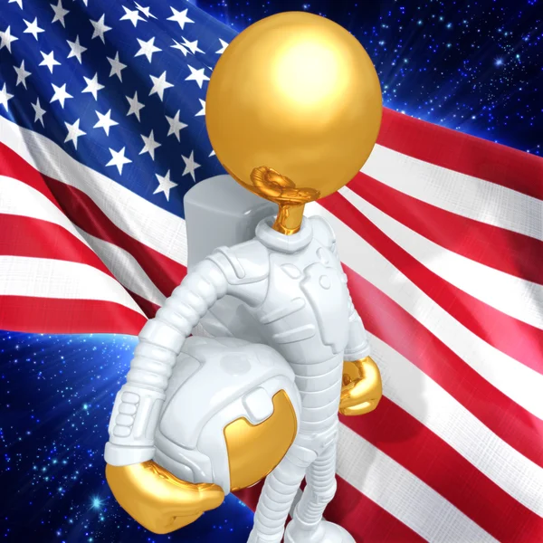 Guld kille astronaut — Stockfoto