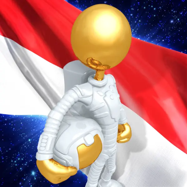 Guld kille astronaut — Stockfoto