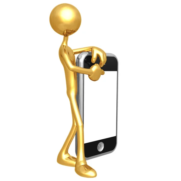 Touch Screen Cellphone Presenter — Stock Photo, Image