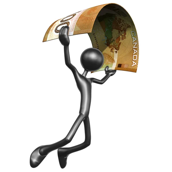 Personagem 3D com dinheiro — Fotografia de Stock